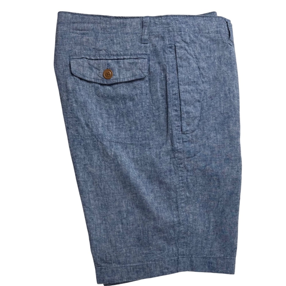 J.Crew Mens 35 Blue Linen Blend Shorts 9 Inch Inseam Chambray